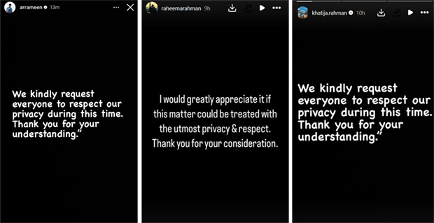 AR Rahman’s kids request privacy amid parents’ separation after nearly three decades