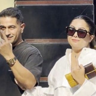 Amrita Arora snapped with her Husband after casting vote