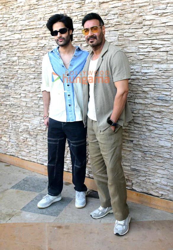 photos ajay devgn and aaman devgan snapped promoting azaad 2