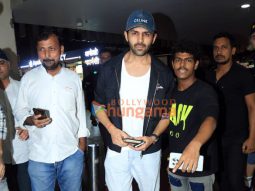 Photos: Kartik Aaryan and Saiee Manjrekar snapped at the airport
