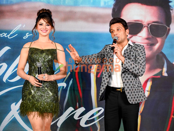photos shael oswal and urvashi rautela grace the press conference of their romantic song rabba kare 5