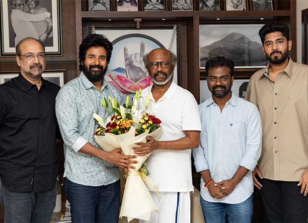 Rajinikanth meets Amaram team; congratulates Sivakarthikeyan and Kamal Haasan on the success, see pics Rajinikanth meets Amaram team; congratulates Sivakarthikeyan and Kamal Haasan on the success, see pics