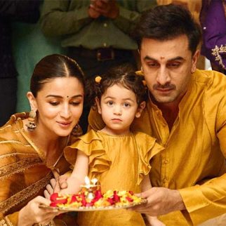 Alia Bhatt, Ranbir Kapoor, and daughter Raha twin in gold for Diwali puja, see pics