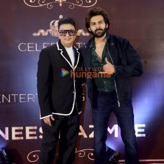 Photos: Anees Bazmee celebrates 45 years in the industry with Bhushan Kumar, Kartik Aaryan and others