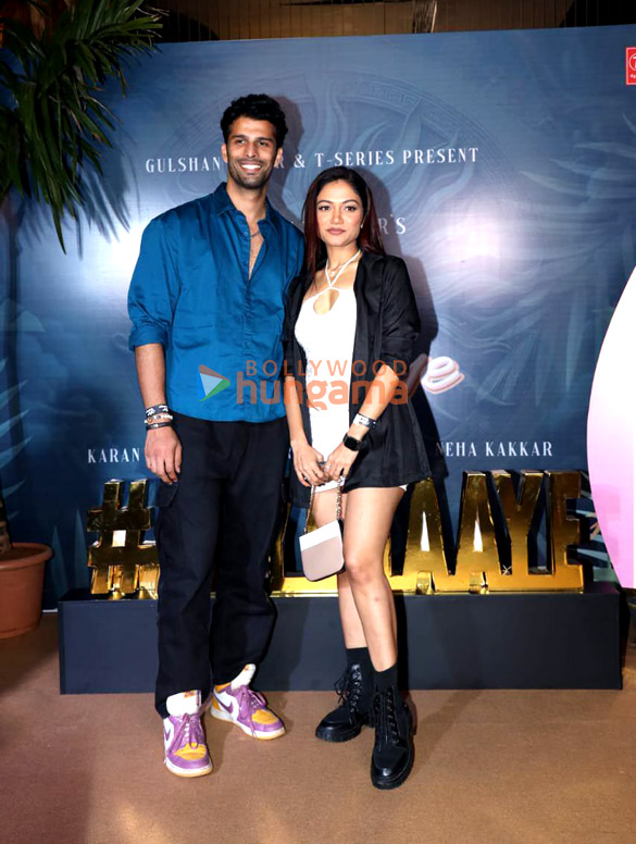photos mannara chopra bhushan kumar and others grace the launch of music video aaye haaye 7