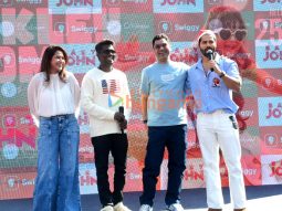 Photos: Varun Dhawan, Atlee Kumar and Murad Khetani snapped promoting Baby John at St Andrew School
