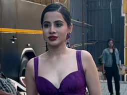 Uorfi Javed in high heals and a purple dress looks not less than a disney princess at work