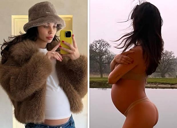 Amy Jackson flaunts baby bump as she goes skinny dipping; see pics