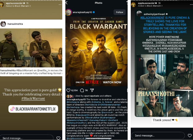 From Hansal Mehta to Anurag Kashyap, Applause Entertainment’s Black Warrant receives rave reviews from Bollywood celebs