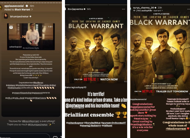 From Hansal Mehta to Anurag Kashyap, Applause Entertainment’s Black Warrant receives rave reviews from Bollywood celebs