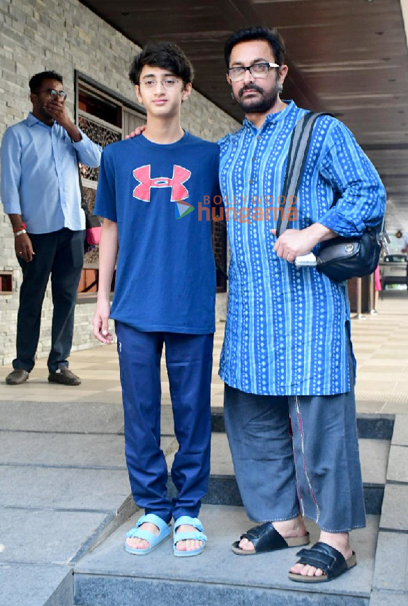 photos aamir khan with son azad rao khan snapped outside restaurant in bandra 1
