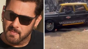 Salman Khan spotted stepping out of Kaali Peeli taxi on sets of Sikandar, fans go wild