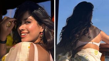 Janhvi Kapoor dons soft-hued saree with backless blouse as she resumes Param Sundari shoot in Kerala