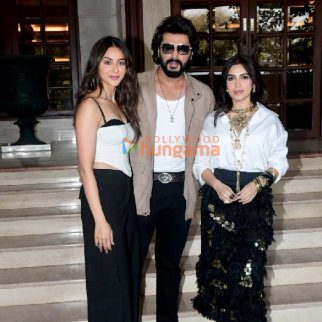 Photos: Arjun Kapoor, Bhumi Pednekar and Rakul Preet Singh snapped promoting Mere Husband Ki Biwi at Radio City