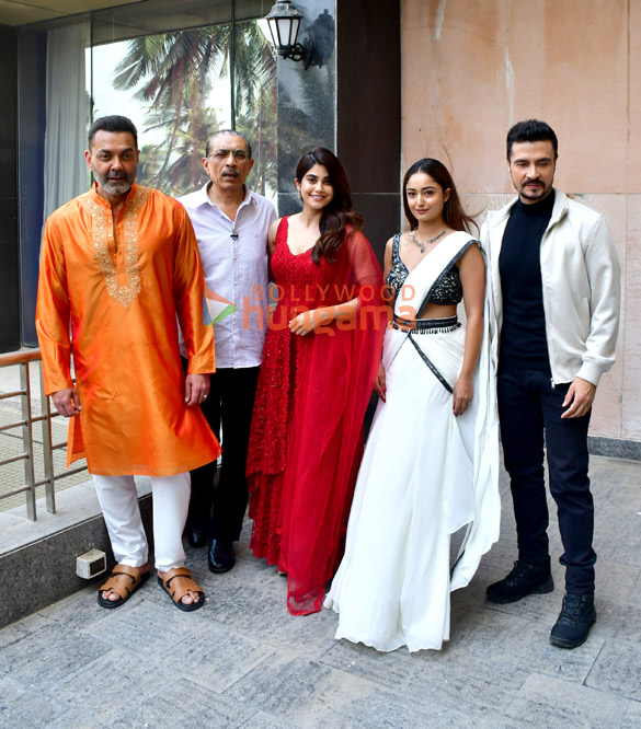 Photos: Bobby Deol, Prakash Jha, Aaditi Pohankar, Tridha Choudhury and others snapped during Ashram 3: Part 2 promotions Photos: Bobby Deol, Prakash Jha, Aaditi Pohankar, Tridha Choudhury and others snapped during Ashram 3: Part 2 promotions