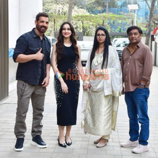 Photos: John Abraham, Sadia Khateeb and Shivam Nair snapped promoting The Diplomat