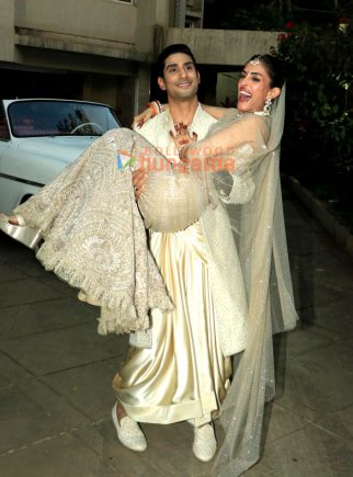 Photos: Prateik Babbar and Priya Banerjee pose for paps after tying the knot