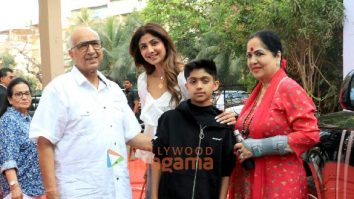 Photos: Shilpa Shetty snappped with family in Bandra