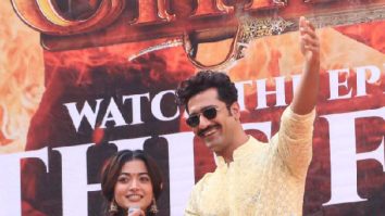 Photos: Vicky Kaushal and Rashmika Mandanna snapped promoting Chhaava outside Chitra Cinemas, Dadar