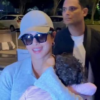 Priyanka Chopra with baby Malti at the airport