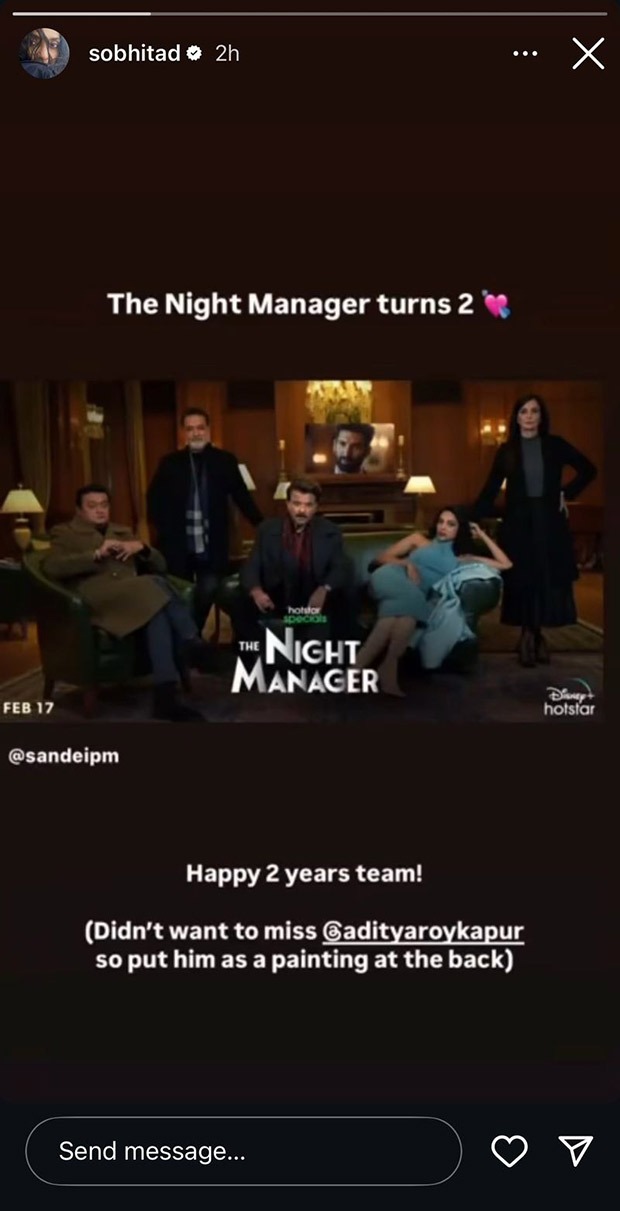 Sobhita Dhulipala celebrates 2 years of The Night Manager with goofy post featuring Aditya Roy Kapur's painting