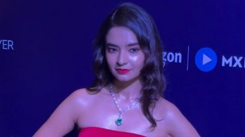 Youth sensation Anushka Sen posing in a red hot gown