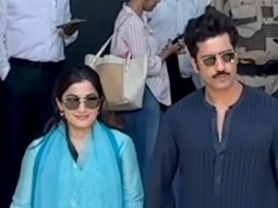 Chhaava couple Rashmika & Vicky papped together posing for media