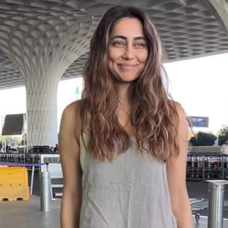 Anusha Dandekar being her goofy self as she poses for media at the airport