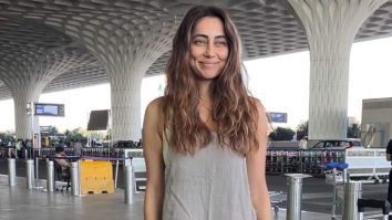 Anusha Dandekar being her goofy self as she poses for media at the airport