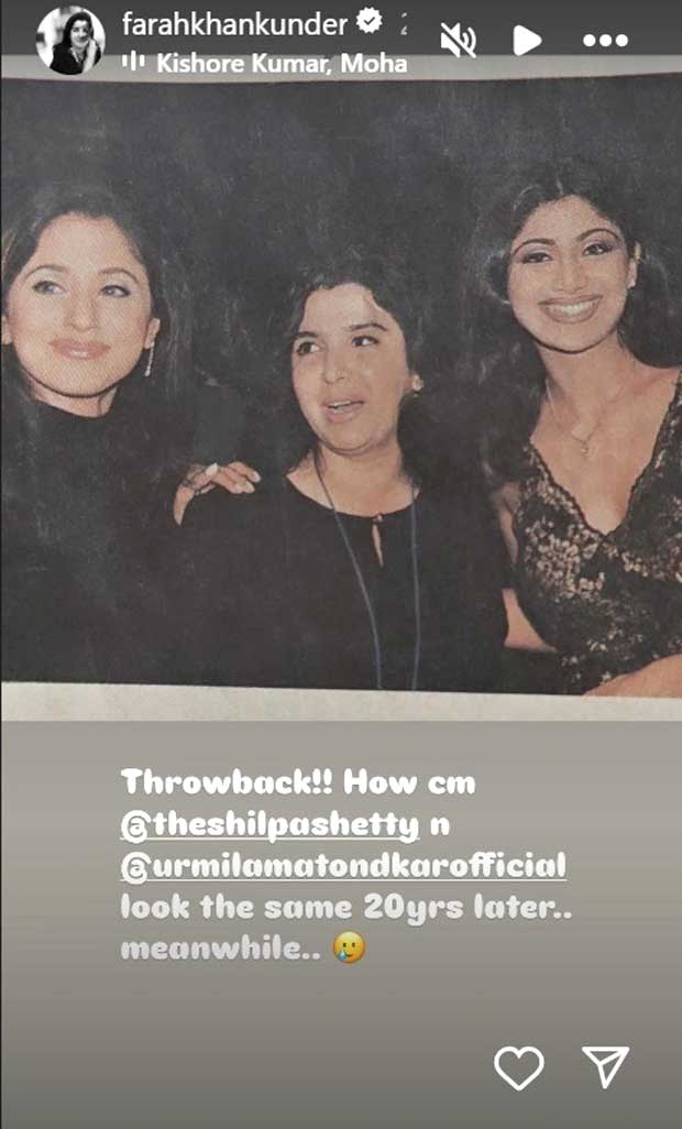 Farah Khan gets amazed by Shilpa Shetty and Urmila Matondkar’s timeless beauty in throwback post: “How come they look the same 20 years later”