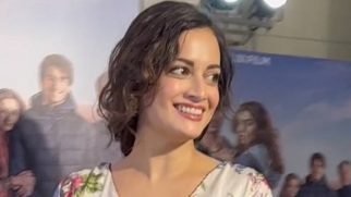Fresh in floral! Dia Mirza smiles for paps at Nadaaniyan screening