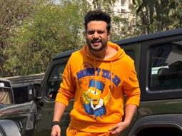 Krushna Abhishek in a funky mango colour co ord set