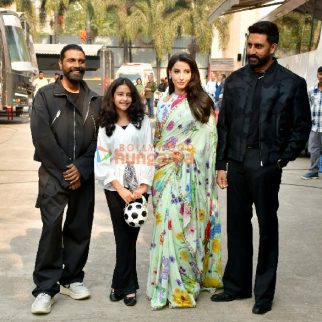 Photos: Abhishek Bachchan, Nora Fatehi and Remo D’Souza snapped promoting Be Happy