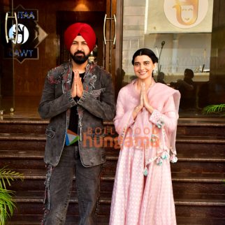 Photos: Gippy Grewal and Nimrat Khaira snapped during Akaal promotions