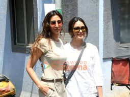 Photos: Mrunal Thakur and Pragya Kapoor snapped outside a restaurant in Bandra