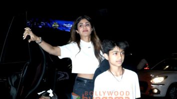 Photos: Shilpa Shetty snapped with her kids at Hakkasan in Bandra