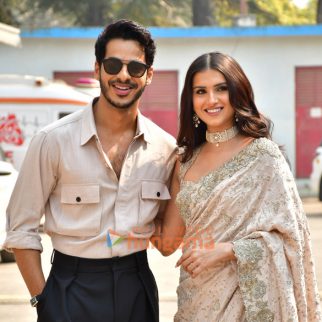 Photos: Tara Sutaria and Ishaan Khatter snapped promoting their song 'Pyaar Aata Hai' on the sets of Indian Idol