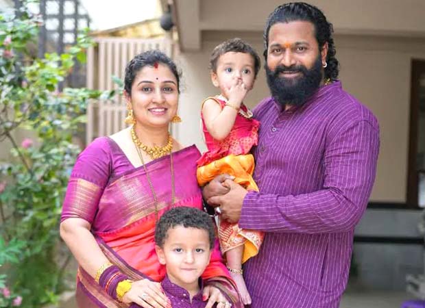 Rishab Shetty celebrating a festival with his family.