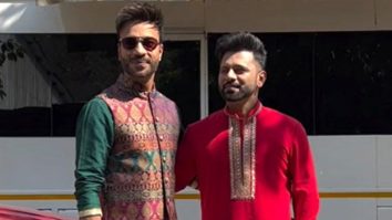 Vicky Jain & Rahul Vaidya posing together in traditional wear