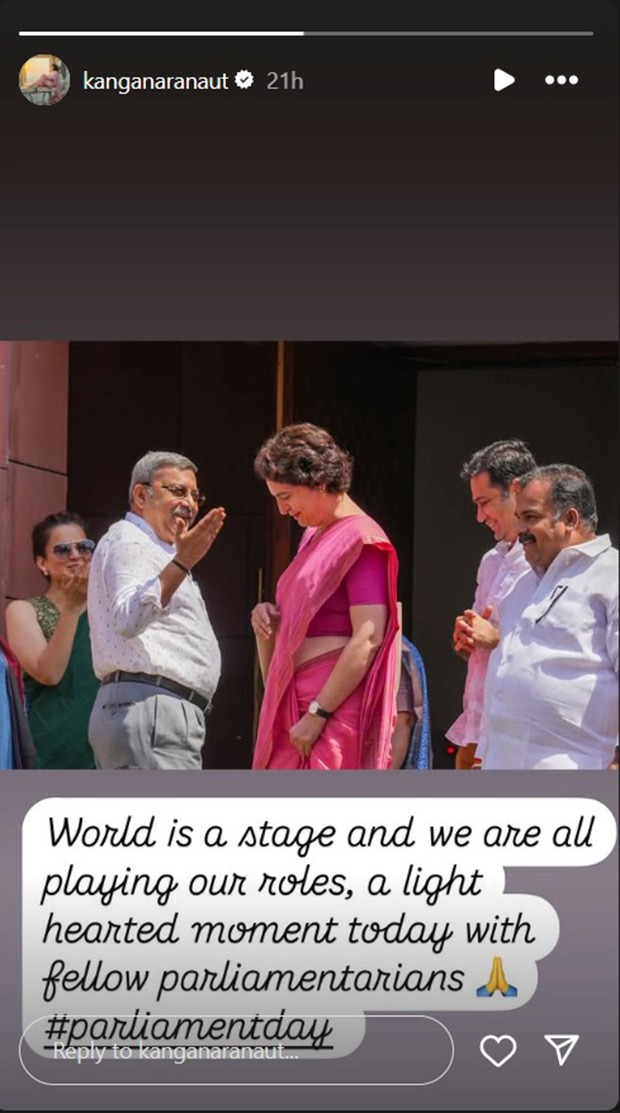 Kangana Ranaut shares lighthearted Parliament moment featuring Priyanka Gandhi Vadra; watch