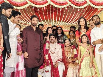 Allu Arjun attends cousin’s wedding, accompanied by wife Sneha Reddy and daughter Allu Arha Allu Arjun attends cousin’s wedding, accompanied by wife Sneha Reddy and daughter Allu Arha