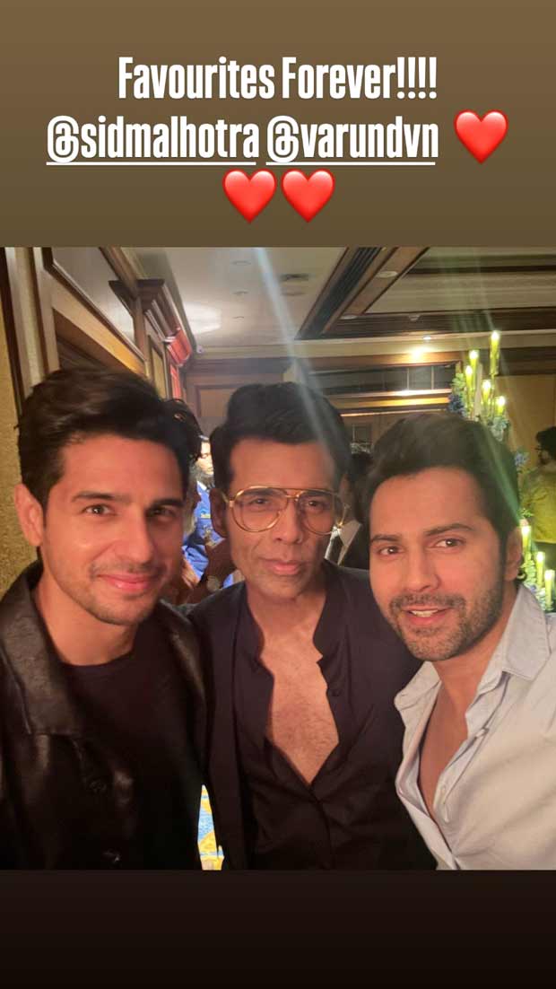 OG Student Of The Year trio reunites! Karan Johar calls Sidharth Malhotra and Varun Dhawan “Favourites Forever”