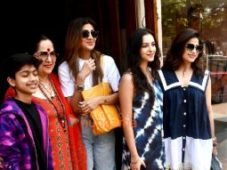 Photos: Shilpa Shetty snapped with family at Bastian in Bandra