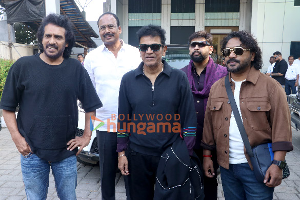 photos shiva rajkumar upendra arjun janya and m ramesh reddy arrived in mumbai for hindi teaser launch of pan india movie 45 5