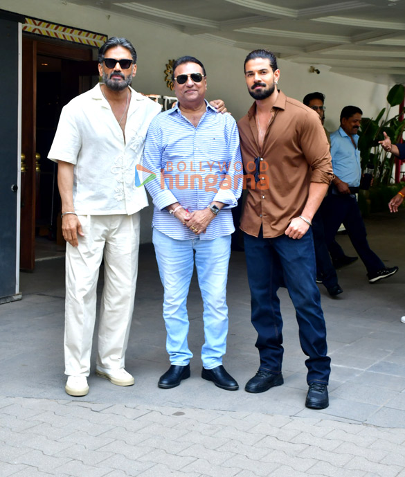 photos sooraj pancholi suniel shetty aakanksha sharma and others snapped promoting their film kesari veer 5