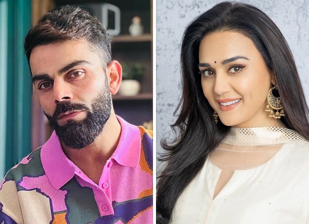 Virat Kohli makes PBKS co-owner and actress Preity Zinta smile as he shows her pictures from his mobile