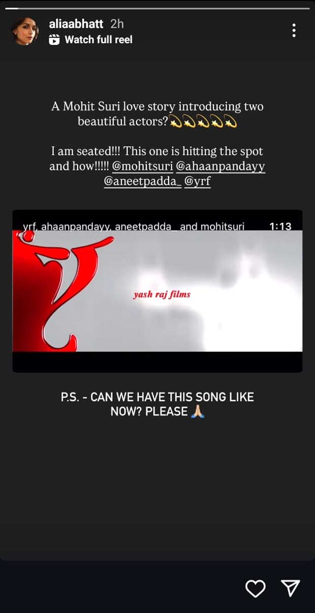 Saiyaara Teaser Drops: Bollywood stars Alia Bhatt and Shraddha Kapoor cheer on newcomers Ahaan Panday and Aneet Padda