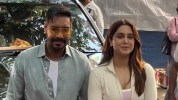 Ajay Devgn & Sharvari pose together for media
