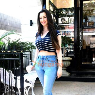 Photos: Giorgia Andrini spotted outside a salon in Bandra