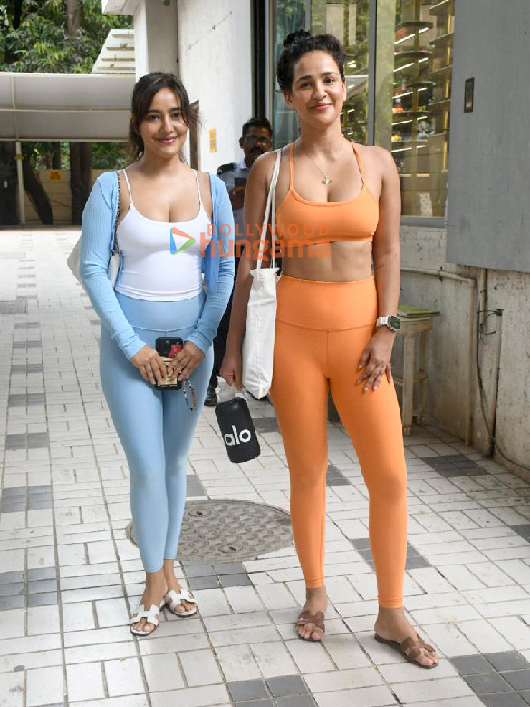Photos: Neha Sharma and Aisha Sharma snapped outside a gym in Bandra Photos: Neha Sharma and Aisha Sharma snapped outside a gym in Bandra